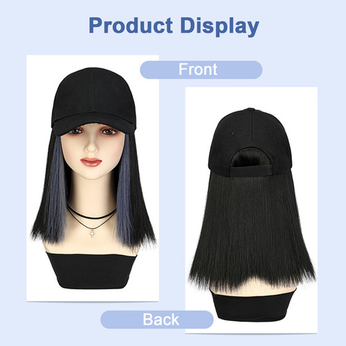 Peluca De Béisbol Wigs Con Gorra, Seda De Aspecto Natural, A