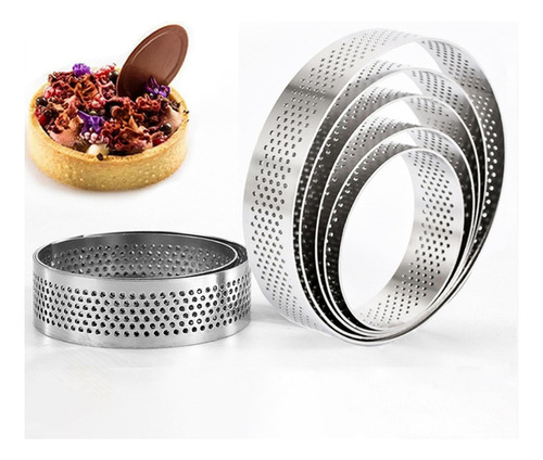 5 Juego De 2 Anillos Para Mousse, Molde Perforado 10cm