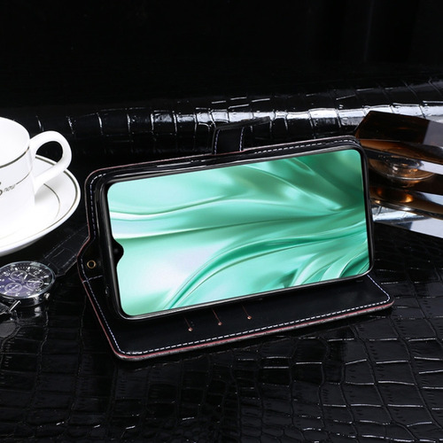 Estojo De Couro Preto Idewei Crocodile Texture Horizontal Fl