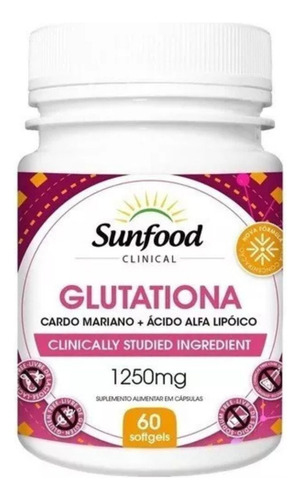 Suplemento Glutationa 60cap Sunfod Impor Acido Alfa Lipoico Sem Sabor