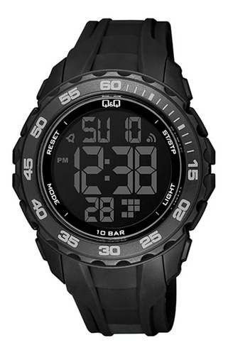 Reloj Q&q Digital Deportivo Original Pvc Sumergible - El Rey Color Del Fondo Negro