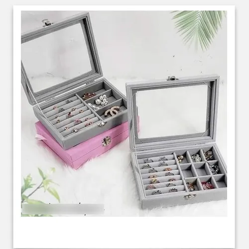 Joyero Caja Exhibición Estuche Organizador De Joyas Ld-1016 Color Gris