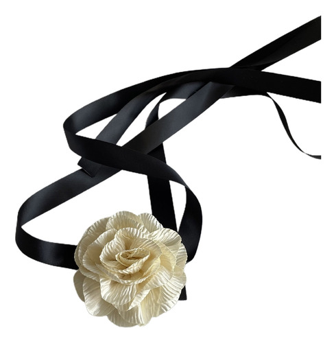 Gargantilla De Tela Con Cuello De Flores Artificiales (wr)