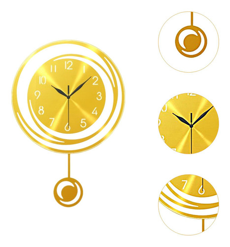 Reloj De Pared Con Números Arábigos, Arte De Pared, Oro