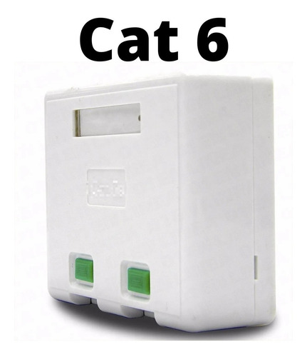 Imagen 2 de 5 de Ficha Roseta Doble Jack Cat 6 Rj45 Completa P Cable Utp Red