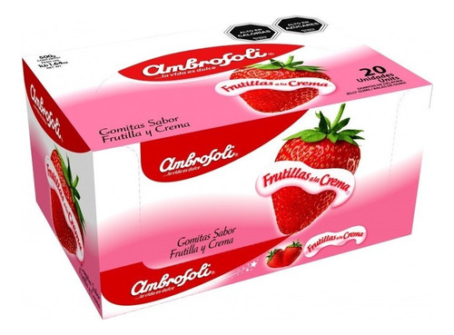 Gomitas Ambrosoli Frutillas Con Crema Caja 20 Unidades