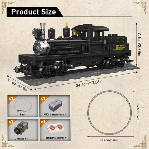 Juego De Construcción Mould King Shay Locomotora De Vapor 88 0 Versión Del Personaje