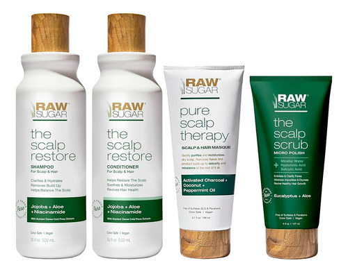 Raw Sugar Scalp Intensive Ritual Bundle - Champú, Acondicion