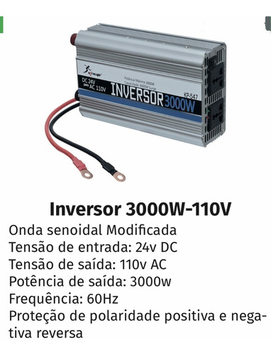 Inversor Tensão 24v 110v 3000w Transformador K547 Conversor 