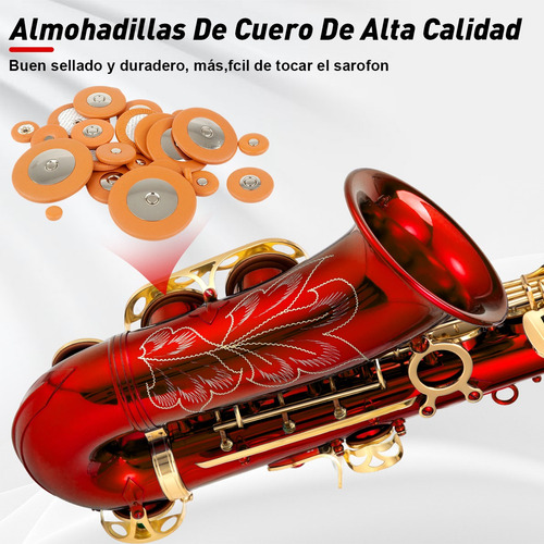 Saxofón Alto En Mi Bemol Profesional Rojo + Accesorios 66cm