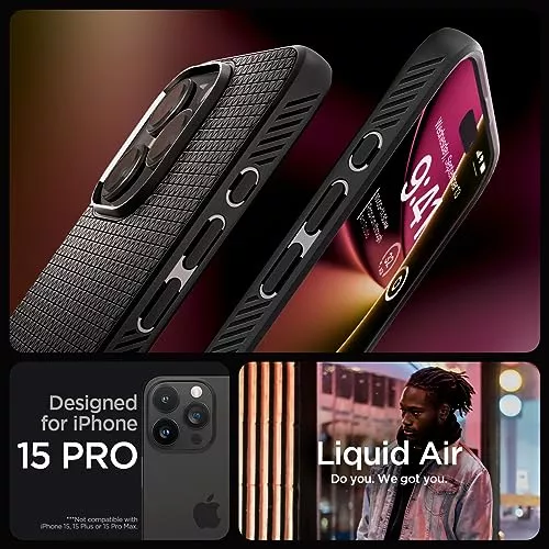 Spigen Funda Liquid Air Compatible con iPhone 12 y Compatible con iPhone 12  Pro - Negro : : Electrónica