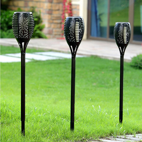 4pcs 12led Solar Power Flame Lámpara De Llama De Antorcha De
