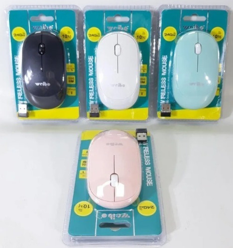 Mouse Weibo Inalambrico Escritorio Usb 2.4  Colores