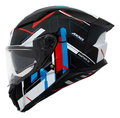 Capacete Axxis Panther Sv Sentry B7 Preto Azul Com Óculos