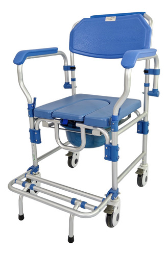 Silla Comodo Ducha De Lujo Aluminio Con Ruedas 100kg