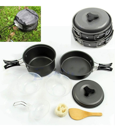 Kit De Cocina Para Camping Set De Ollas Y Utensilios Cocina 