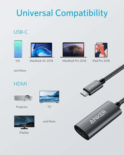 Adaptador Anker Usb-c A Hdmi 4k Laptop, Celular, Thunderbolt