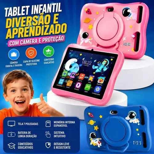 Tablet Infantil Kids Para Criança Com Youtube E Play Cor Ros Rosa