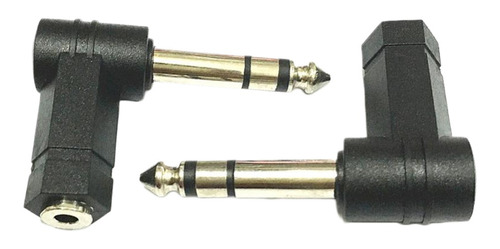 Negro 3.5mm A 6.35mm 1/8  -1/4  Conector De Sonido