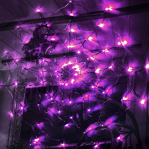 Luz De Decoración De Halloween, 70 Led De Luz De Telaraña