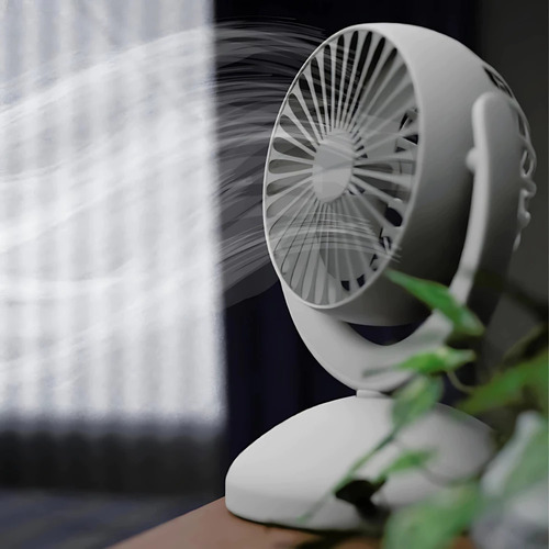 Mini Ventilador De Mesa Portátil Tufão Diâmetro 23cm Luatek Estrutura Branco Pás Branco Diâmetro 23 Cm Material Das Pás Plástico Quantidade De Pás 3 Bateria Recarregável