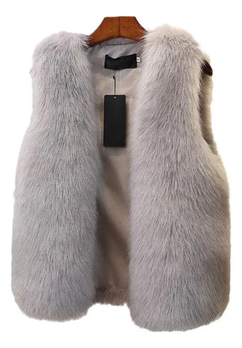 Chaqueta Tipo Chaleco De Piel De Zorro Para Mujer, Moda Otoñ