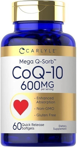Carlyle | Coq10 | Mega Q-sorb | 600mg | 60 Softgels