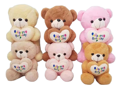 Peluche Osito Colorido Tierno Happy Birthday 50 Cm