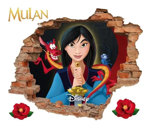 Vinilo Adhesivo Decorativo Sticker Pared Disney Mulan 1,5mts