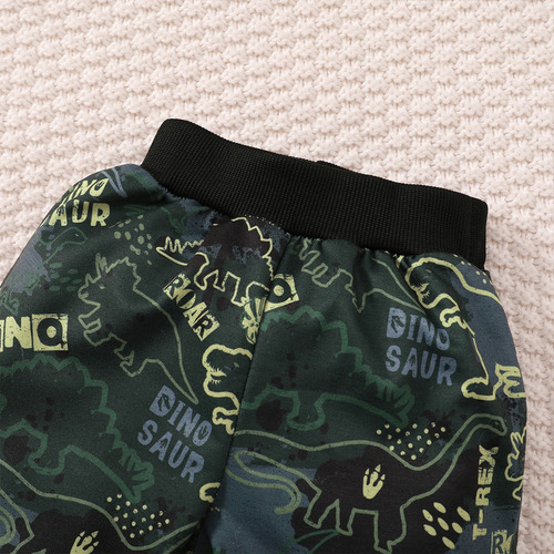 Conjunto De Sudadera Bebé 1-3a Con Estampado De Dinosaurios Verde Oscuro 2-3 Años