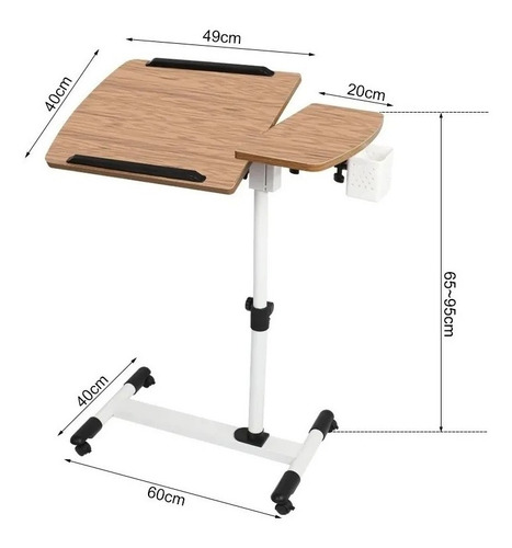 Mesa Graduable Multifuncional Con Ruedas Para Laptop*calidad