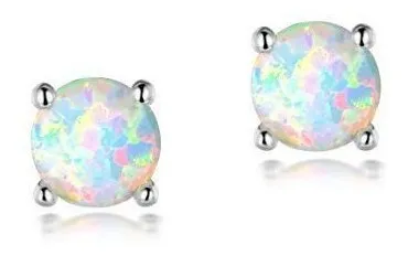 Zarcillos Oro Blanco De 18 Quilates Plateado Hipoalergénicoo