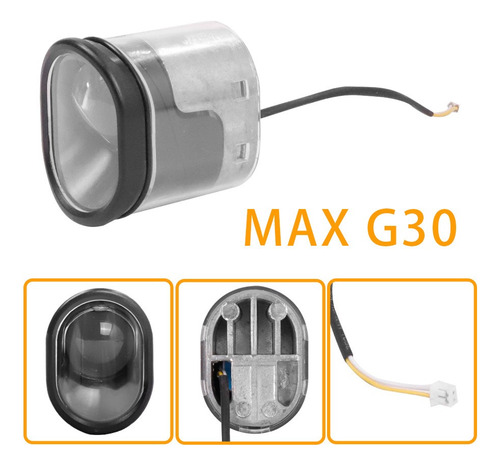 Luz Faro Delantero Monopatin Electrico Para Ninebot G30 Negro