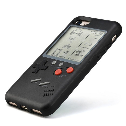 Funda Game Boy Tetris Negr iPhone X678 Plus + Cristal + Pila