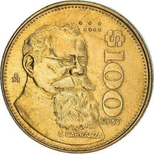 Moneda De $100 Pesos Mexicanos De Venustiano Carranza 