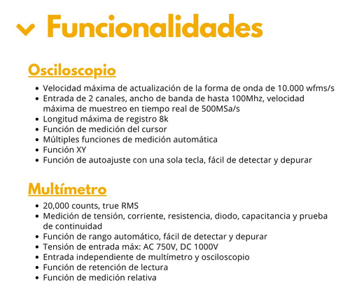 Osciloscopio Portátil Owon Hds2102 + Multímetro 2ch 100mhz