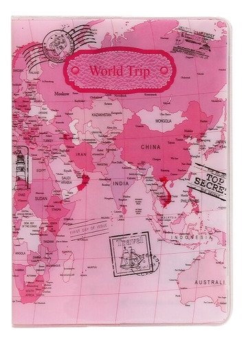 ,, Funda Para Pasaporte Con Diseño De Mapa Mundial, Color
