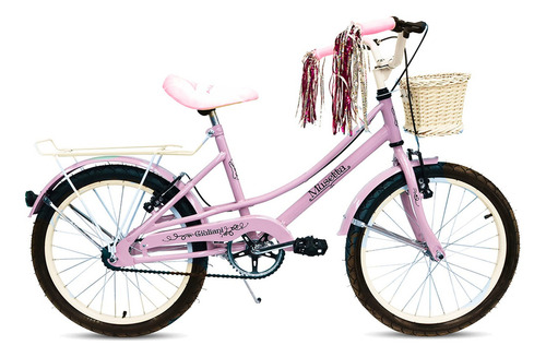 Bicicleta Musetta Vintage 20 Mujer C/canasto Y Guardabarros Color Rosa