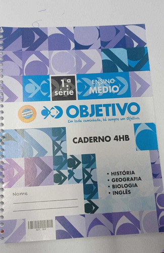 Kit 3 Cadernos Objetivo Ensino Médio 1a Serie Caderno 1eh Caderno 4hb E Caderno 3 Revisão Bimestral (Usado)