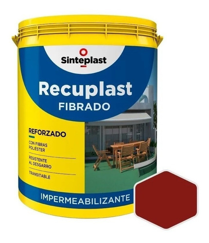 Recuplast Fibrado Techo/terraza Membrana Liquida X 4 Lts Color Teja