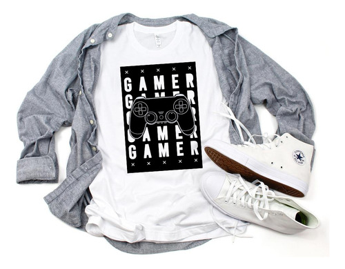 Remera Hombre Niño Gamer Station Joystick Play Game Over #24