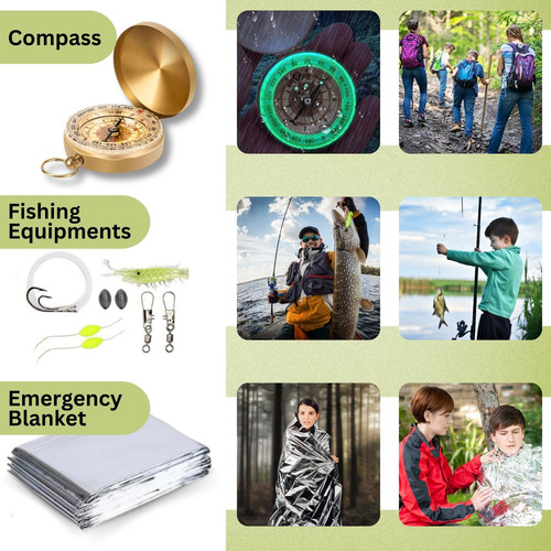 Kit De Supervivencia 28 Piezas Equipo Táctico Camping Aventu