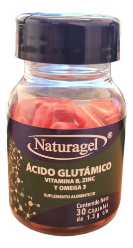 Acido Glutamico + Vitamina B +zinc +omega C/30 Cap Naturagel
