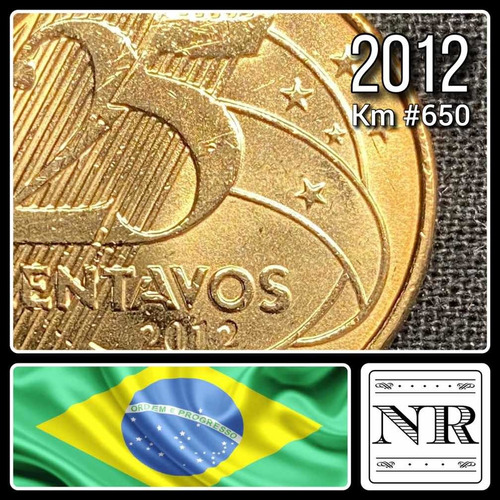 Brasil - 25 Centavos - 2012 - Km #650 - Tiradentes :
