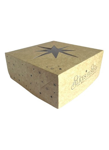 Caja Multiuso Navideña Marron Kraft Estrella 22x22x9 X5 U