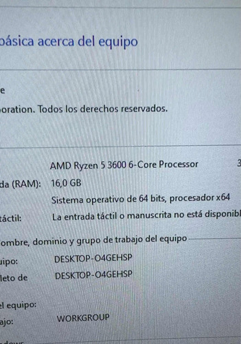 Ryzen 5 3600 1 Año De Uso 10/10