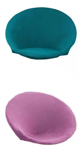 Funda Para Taburete Redondo A Rayas - Pack De 2, Felpa De Poliéster, Elástica, Lavable, Varios Tamaños