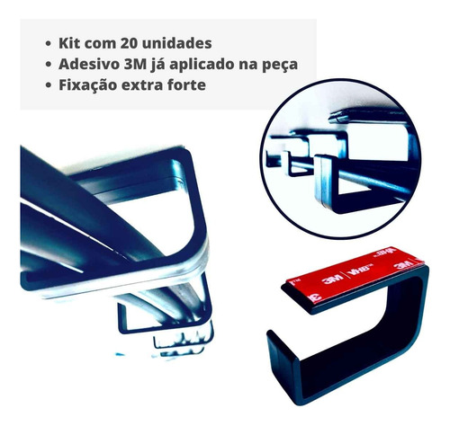 Organizador De Cabos E Fios Com Dupla Face 3m C/ Nfe -20 Und