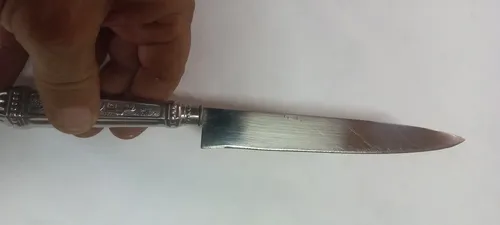 Faca Gaúcha Elmo Inox Prateada De Coleção Anos 60 Original | Frete