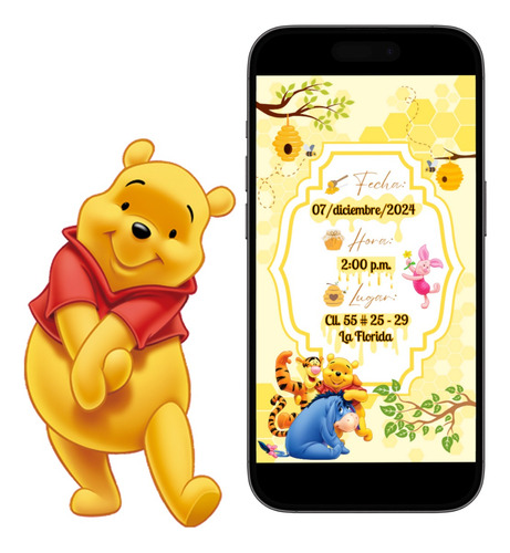 Invitación De Cumpleaños En Video Personalizada- Winnie Pooh